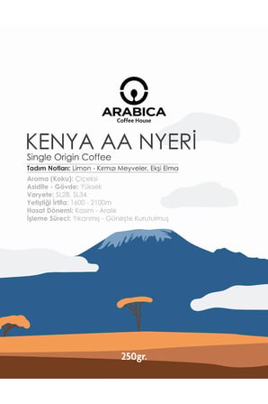 Kenya AA Natural Kahve 250g Öğütülmüş Kahve Taze Kavrulmuş