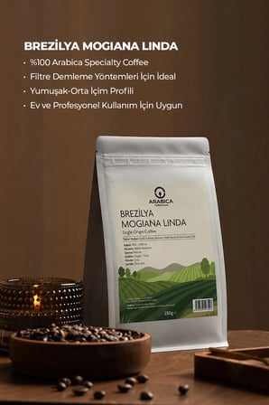Brezilya Mogiana Linda 250 g | %100 Arabica Specialty Çekirdek Kahve | Medium Kavrulmuş