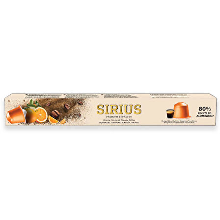 Sirius Premium Portakal Aromalı Kapsül Kahve (Nespresso Uyumlu) - 10 Adet