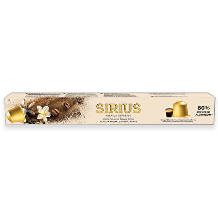 Sirius Premium Vanilya Aromalı Kapsül Kahve (Nespresso Uyumlu) - 10 Adet