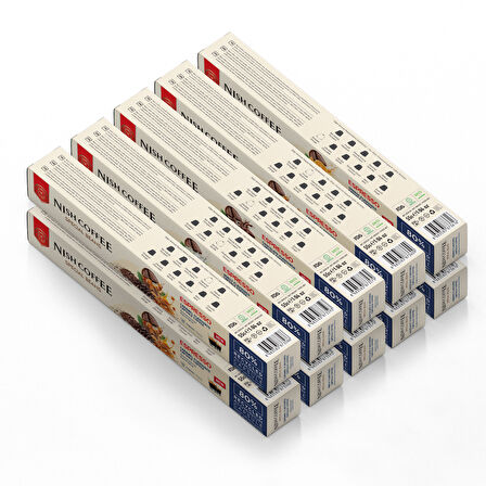 Nish Coffee Aromalı Kapsül Kahve 10'lu Set (Karamel-Vanilya-Çikolata-Fındık-Portakal)