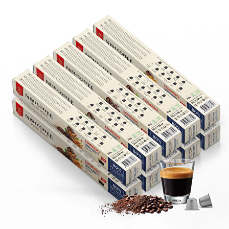 Nish Coffee Aromalı Kapsül Kahve 10'lu Set (Karamel-Vanilya-Çikolata-Fındık-Portakal)