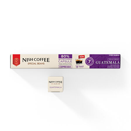 Nish Coffee Single Orijin Kapsül Kahve Guatemala (Nespresso Uyumlu)-10 Adet
