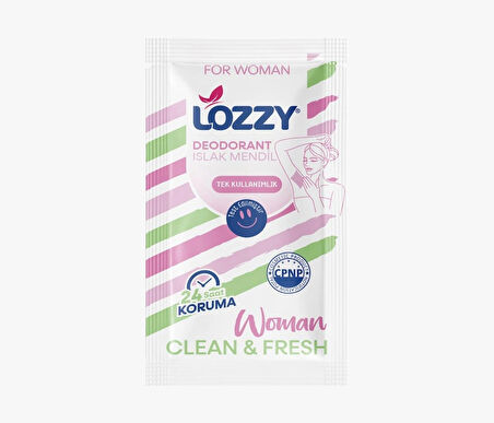 Lozzy Kadınlar İçin Deodorant Mendilleri - Tek Kullanımlık - Alüminyumsuz - pH Dengeli - Hipoalerjenik - Doğal ve Etkili İçerikler - Seyahat Dostu - Lavanta Kokulu - 30'lu Vücut Mendili Paketi