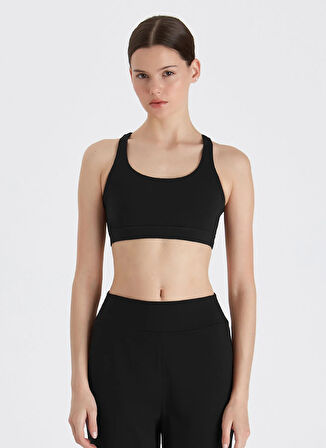 Boboist Kare Yaka Düz Siyah Kadın T-Shirt BB23W201W001