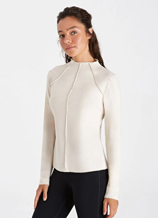 Boboist Dik Yaka Düz Bej Kadın Bluz BB56W210W006