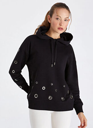 Boboist Kapüşon Yaka Siyah Kadın Sweatshırt BB56W207W021