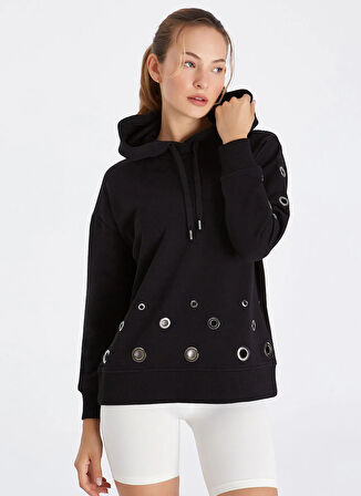 Boboist Kapüşon Yaka Siyah Kadın Sweatshırt BB56W207W021