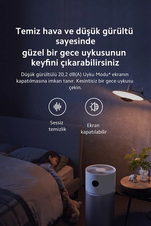 125M² Geniş Alan Etkili Akıllı Hava Temizleme Makinesi Koku Duman ve Tüy Giderici + Nemlendirici