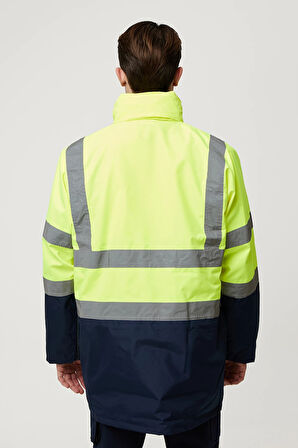 Eradium 5N1 Reflektörlü İş Güvenliği Parkası - Su ve Rüzgar Geçirmez, Yüksek Görünürlüklü Kışlık Mont