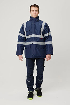 Salix Oxford Reflektörlü İş Güvenliği Parkası - Su ve Rüzgar Geçirmez, Soğuk Havalara Dayanıklı Mont