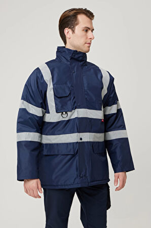 Salix Oxford Reflektörlü İş Güvenliği Parkası - Su ve Rüzgar Geçirmez, Soğuk Havalara Dayanıklı Mont