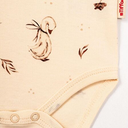 Tiffany Mother Swan Organic Theme Yarım Kollu Bebek Body 56008