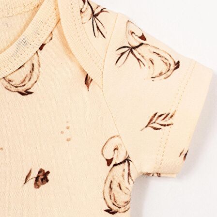 Tiffany Mother Swan Organic Theme Yarım Kollu Bebek Body 56008