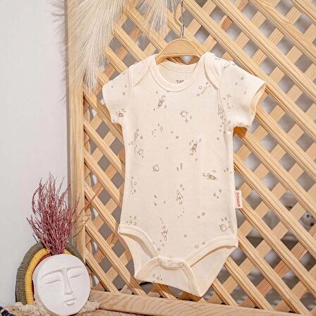 Tiffany Baby Galaxy Organic Theme Yarım Kollu Bebek Body 61008