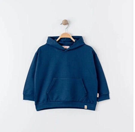 Tiffany Sweatshirt Kapüşonlu Oversize Theme Lacivert