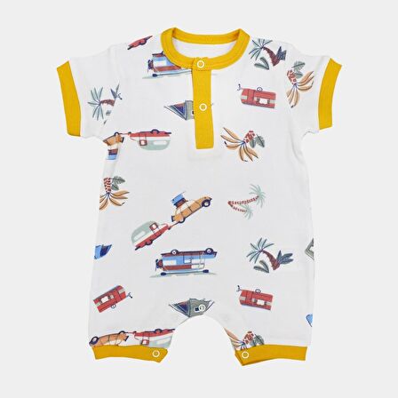 Tiffany Baby Caravan Theme Yarım Kol Kısa Bebek Tulumu 12026