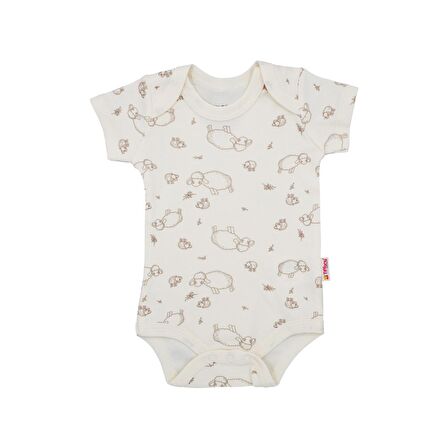 Tiffany Baby Lamb Organik Theme Yarım Kol Bebek Body 20008