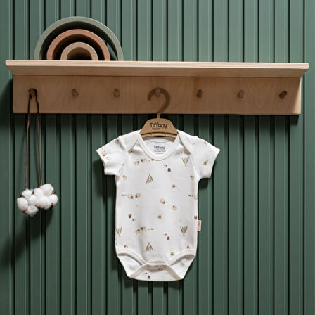 Tiffany Baby Happy Lambs Organik Theme Yarım Kol Body 33008