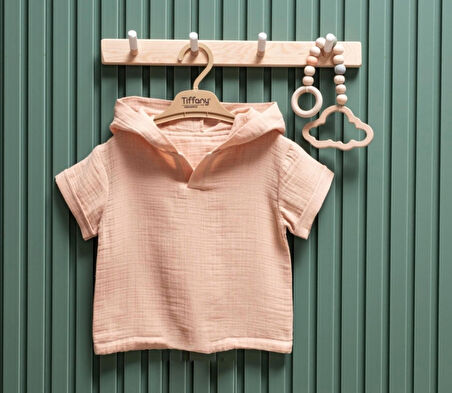 Tiffany T-Shirt Kapüşonlu Müslin Theme Bej