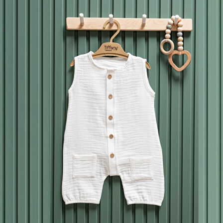 Tiffany Baby Müslin Theme Kısa Atlet Tulum 26023