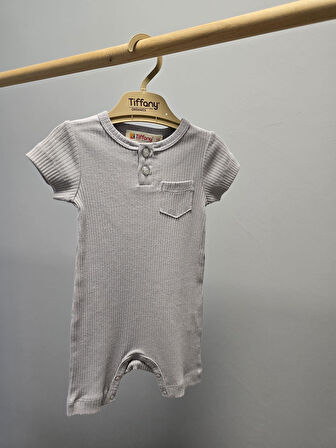 Tiffany Tulum Kısa Cepli Rompy Modal Organik Theme Gri
