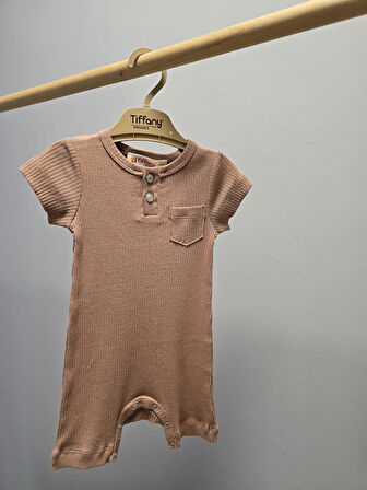 Tiffany Tulum Kısa Cepli Rompy Modal Organik Theme Açık Somon