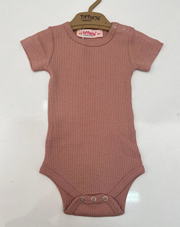 Tiffany Body Kısa Kol Çıtçıtlı Modal Organik Theme Pembe