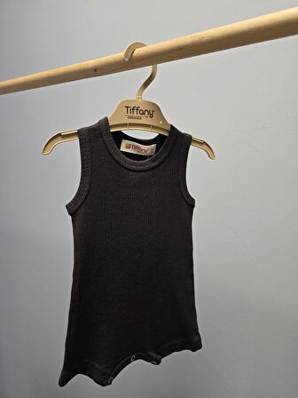 Tiffany Tulum Kısa Rompy Modal Organik Theme Koyu Kahverengi