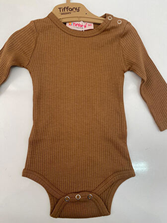 Tiffany Body Uzun Kol Çıtçıtlı Modal Organik Theme Şeftali