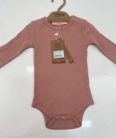 Tiffany Body Uzun Kol Çıtçıtlı Modal Organik Theme Pembe