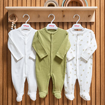 Tiffany Baby Green Plant Theme 3'lü Patikli Tulum 48040