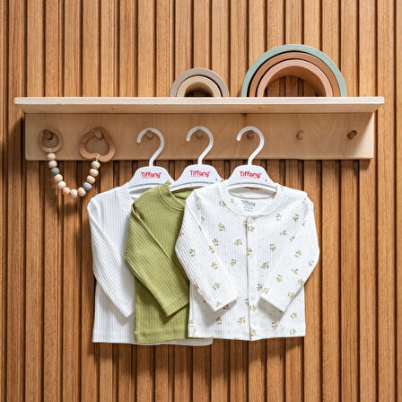 Tiffany Baby Green Plant Theme 3'lü Hırka 48027