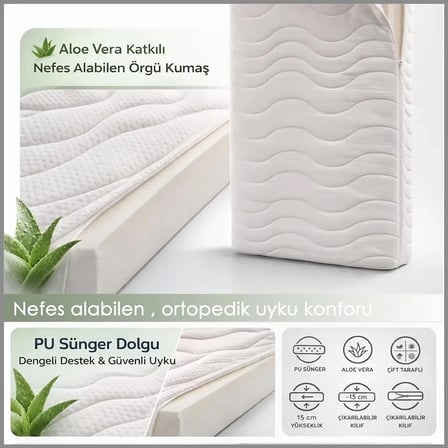 Tiffany Terra  100*200 Yıkanabilir Kılıflı Yatak ( 15cm )