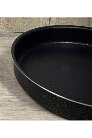 Granit 30 cm Tepsi Siyah&Gold