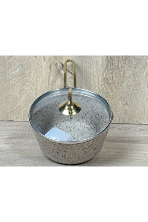Morelli Granit 16 cm Sütlük Cam Kapaklı Kapuçino