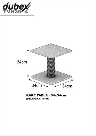 Dubex 34x34x34 cm Kedi Tırmalama Platformu Gri