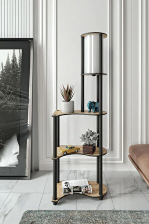 Ravilo Estilo Dekoratif Raflı Lambader Meşe
