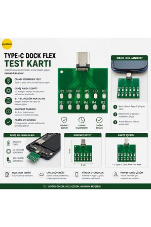 Android Type-C Micro Dock Flex Test Kartı U2 Entegre Batarya Şarj Soketi Test Cihazı Arıza Tespit Modülü