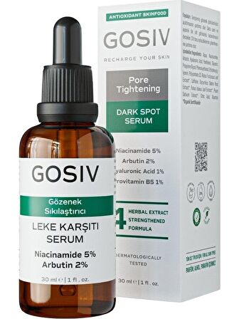 Gözenek Sıkılaştırıcı ve Leke Karşıtı Cilt Bakım Serumu 30 ml (Niacinamide 5% + Arbutin 2%)