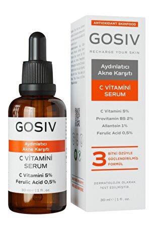 Aydınlatıcı Ve Akne Karşıtı C Vitamini Serum 30 ml (c Vitamini 5% + Ferulic Acid 0,5%)