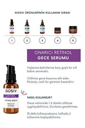 Onarıcı Retinol (A Vitamini)  Gece Serumu (Retinol 1% + Ceramide)