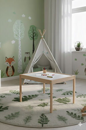 Montessori Çocuk Ahşap Etkinlik Masası