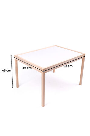 Montessori Çocuk Ahşap Etkinlik Masası