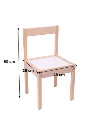 Montessori Çocuk Ahşap Etkinlik Masası Sandalyesi