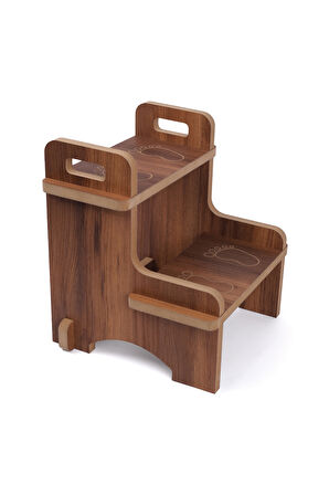 Ahşap Montessori Eğitici Kaymaz Çocuk Basamak-Tabure Banyo, Lavabo Merdiven Yükseltici