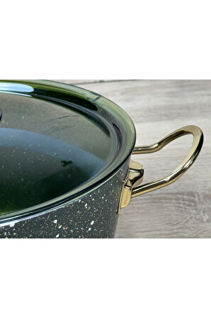 Morelli Türkan 24 cm Granit Tencere Yeşil