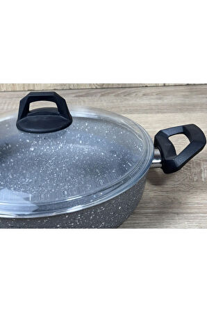 Ravelli Maxima Extra 26 cm Granit Karnıyarık Tencere Gri ( Pilavlık )