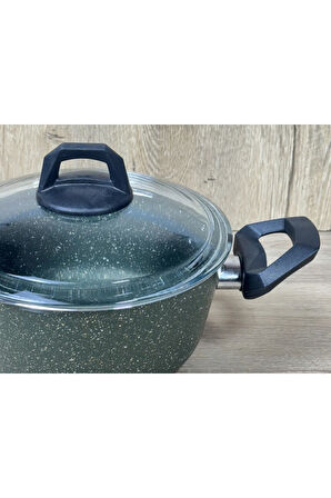 Ravelli Maxima Extra 24 cm Granit Tencere Koyu Yeşil