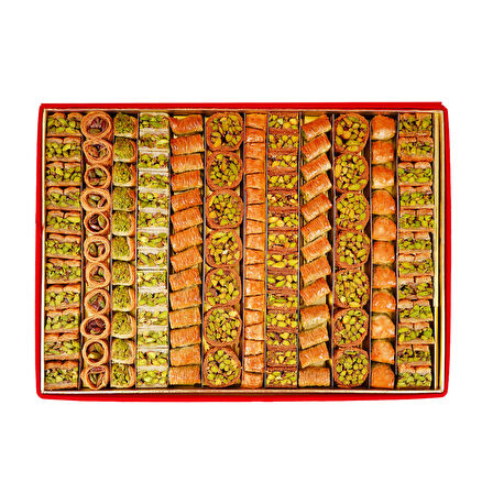 Karışık Baklava - Kırmızı Kadife Kutusunda 6lı Lezzet Koleksiyonu 1600gr